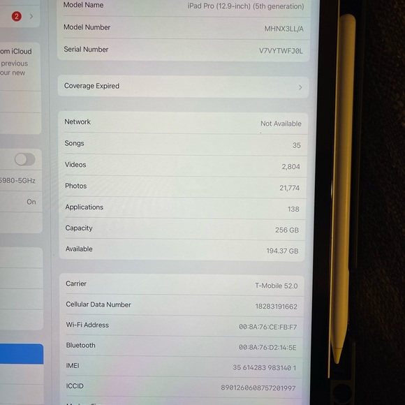 Apple iPad Pro 12.9” 5th Gen WiFi and cellular capable. Perfect condition - Picture 6 of 6